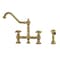 Whitehaus Bridge Faucet W/ Long Traditional Swivel Spout, Cross Handles And Brass WHKBTCR3-9201-NT-AB - alternate 1